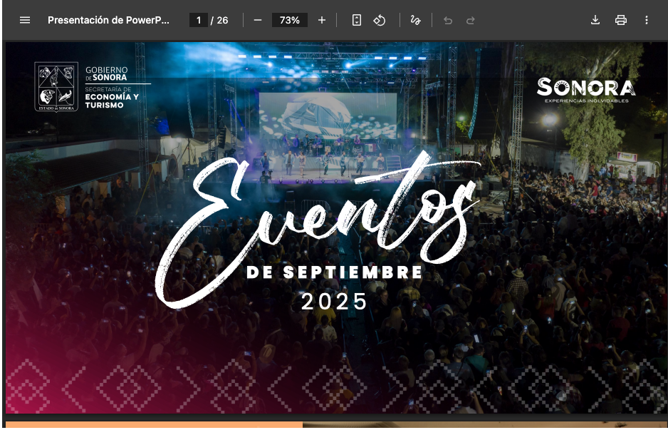 Cartelera de eventos para el mes de septiembre en SONORA